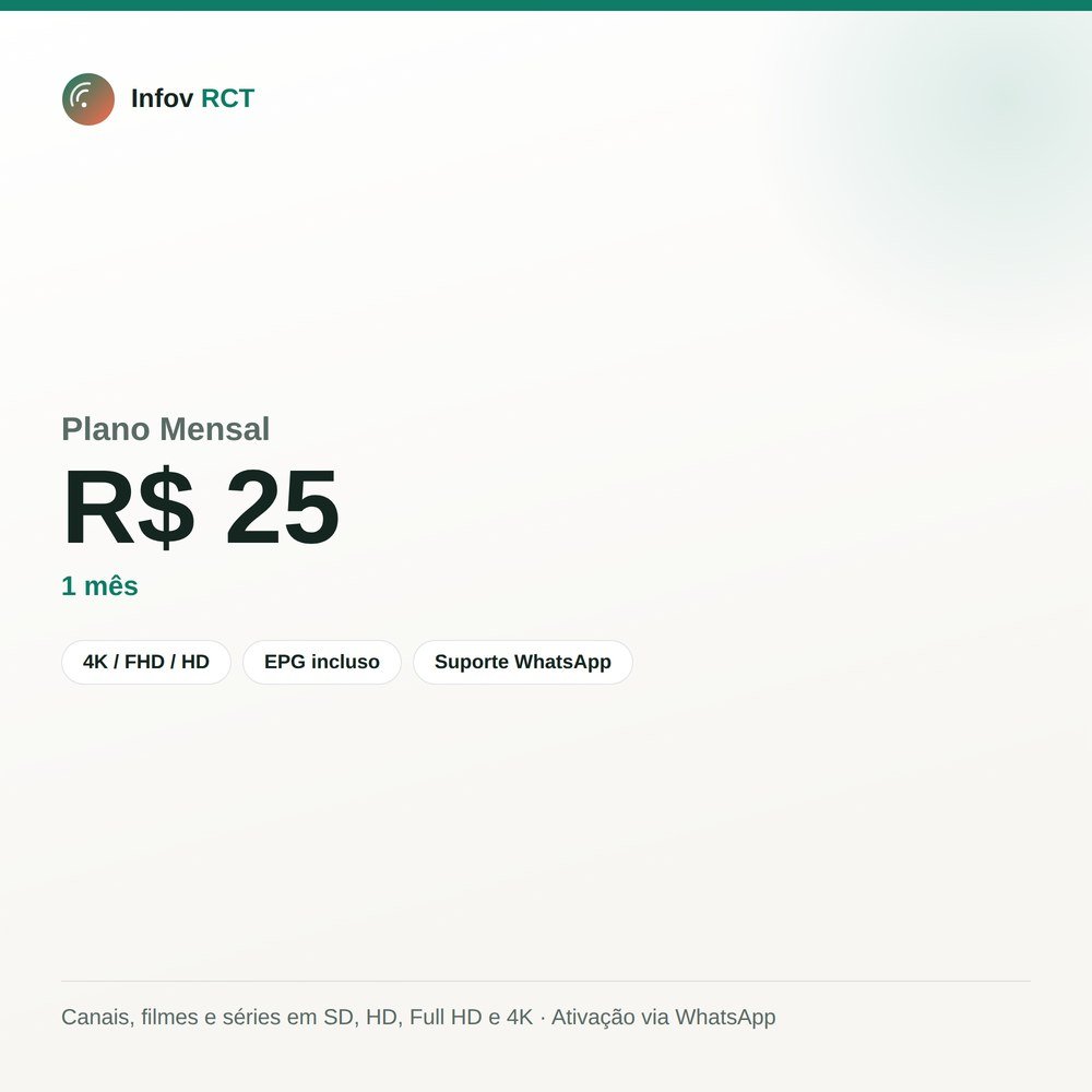 Imagem ilustrativa do Plano Mensal da Infov RCT